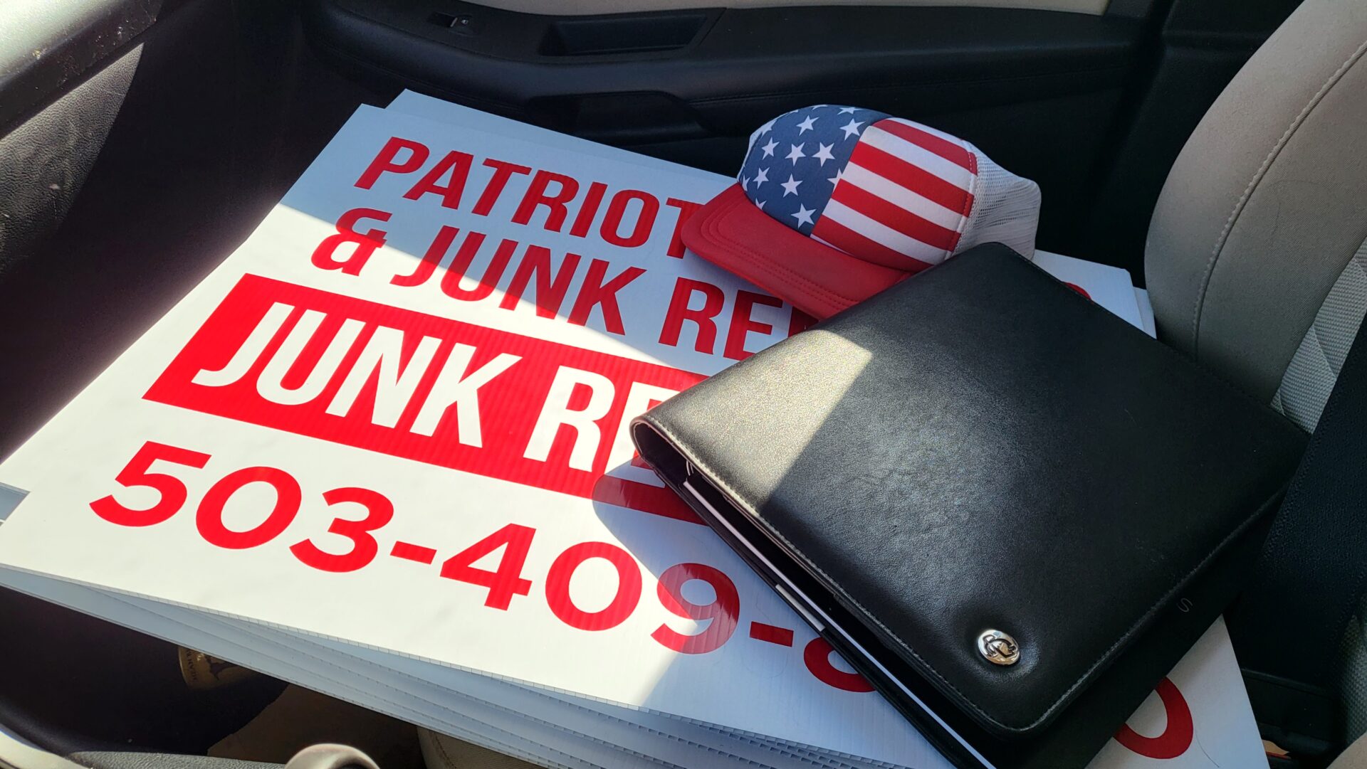 Yard Signs Garage with unwanted household items